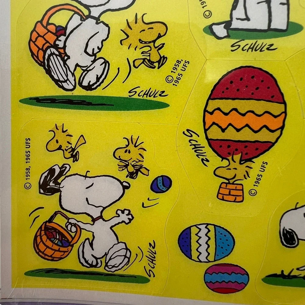 Vintage‎ Hallmark Peanuts Snoopy Easter Stickers 4 Sheets New Sealed